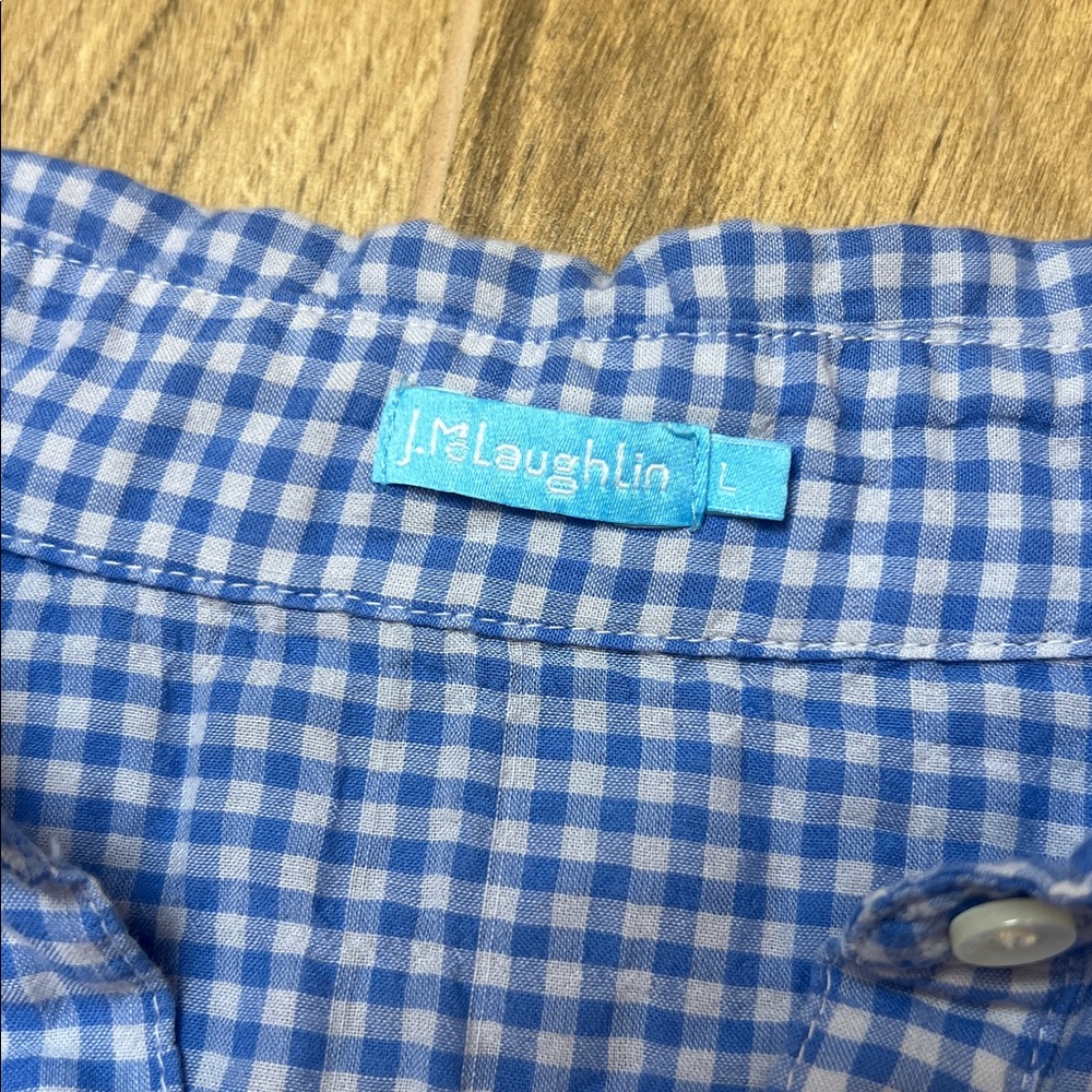 J. Mclaughlin Button Down Gingham Checkered Shirt - image 5